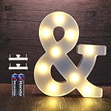 SMOTOT Letras LED Luces Alfabeto Lámpara Letra Iluminación Lámpara Luces Nocturnas Iluminadas Decoración para Cumpleaños Navidad Boda Fiesta Día de San Valentín Batería 2AA Gancho sin dejar rastros