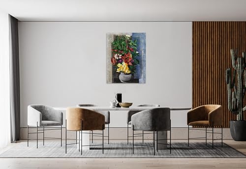 Grand bouquet de fleurs en tableaux decoratifs muraux 60x80cm style rétro - 3