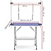 Large Dog Pet Grooming Table, Professional Adjustable Cat Drying Table, Foldable Trimming Station with Arms, Nooses, Mesh Tray, Maximum Capacity Up to 330lbs, 36''/Blue