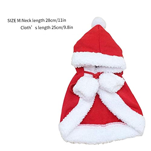 Kerstmiskat mantel, zacht katoenen huisdier cape cat mantel, hond kostuum kleding met kerstmuts, m prachtig patroon ontwerp - Afbeelding 3