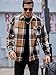 JEMLDL Jackets for Men Flannel Casual Button Down Long Sleeve Plaid Shirts Lightweight Fall Shackets Coat with Pockets,US 50(XXL)