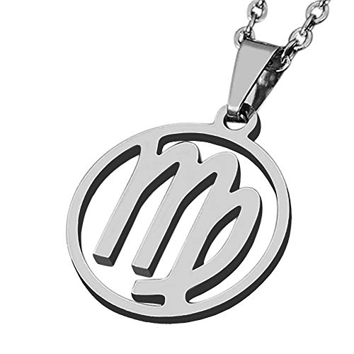 ZENSE - Sternzeichen-Halskette Jungfrau für Männer ZP0239, Durchmesser 2 cm, mit Kette