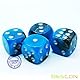 Bescon Two Tone Glowing Dice D6 16mm 12pcs Set Blue Dawn, 16mm Six Sided Die (12) Block of Glowing Dice