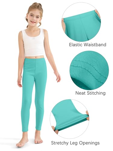 Resinta 5 Pack Girls Cotton Leggings Warm Stretch Soft Tight Pants Assorted Everyday Pull On Leggings for Kids Multipack3