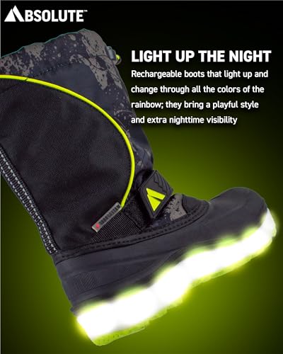 Absolute Nebula 4 Little Kid Light Up Snow Winter Boots, Warm, Insulated, Waterproof Shell2