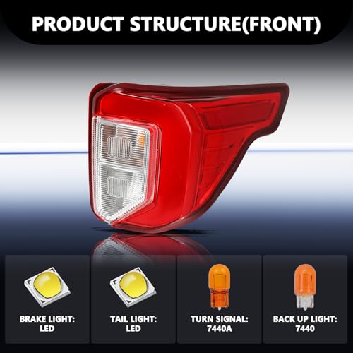 Image of Aosky LED Tail Light Assembly Compatible with 2020-2024 Ford Explorer Base /XLT /Limited /Platinum Rear Taillight Brake Signal Lamp RH (Right Passenger Side)