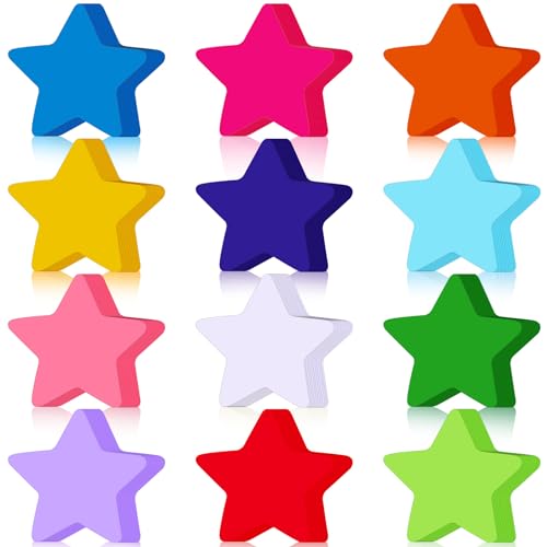 Image of Kisston 360 Pcs Star Cutouts Paper 3.9 Inch Assorted Color Die Cuts for DIY Craft Projects School Classroom Bulletin Board Decor