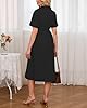 Women's Short Sleeve Zip Front Midi Shirt Dress in... #5