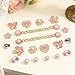 Ziigole 20Pcs Bling Shoe Charms for Clog Sandals Women, Pink Butterfly Flower Charms, Sparkling Rhinestones Shoe Chains, Gemss, Pearl Accessories for Girls, DIY Shoe Decoration Charms for Party Favor