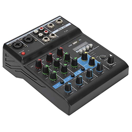 4-kanaals audiomixer, USB-mixer Audio-interface mengpaneel Ingebouwde 48V-voeding voor thuismuziekproductie, webcasting… - Image 5