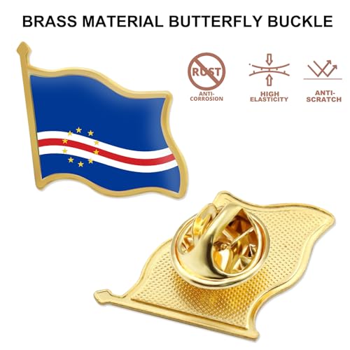Image of 12 /24 /50 /100Pcs Cape Verde Flag Lapel Pins Bulk - Metal Republic of Cape Verde National Lapel Pin