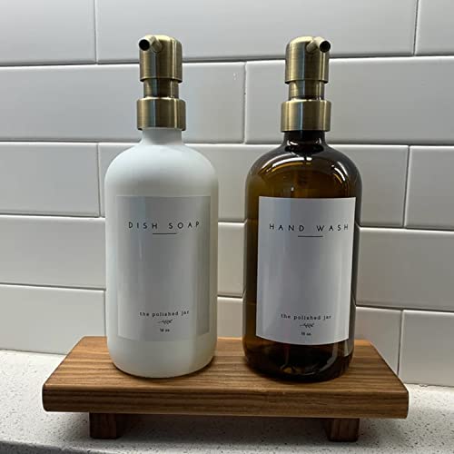 Wood Pedestal Soap Stand, Farmhouse Wood Riser, Soap Dish Holder Decor For Bathroom Kitchen, Soap Tray, Rustic Candle Plant Holder, Counter Decor, Display Rectangular Decorative (Antique Walnut) #TOP5