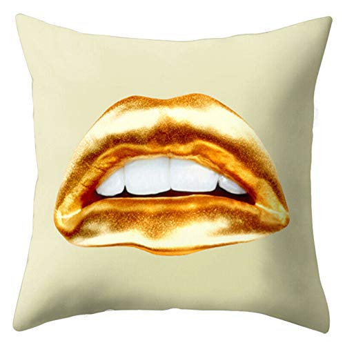 ELECTROPRIME 2X(Hot Sexy Lips Print Throw Pillow Cover Cushion Case Car Home Sofa Decor B7C4
