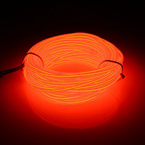 VIDOO 10M ELFlexible weiche Rohr Draht Neon Glühen Auto Seil Streifen Licht Xmas Dekor DC 12V-Orange