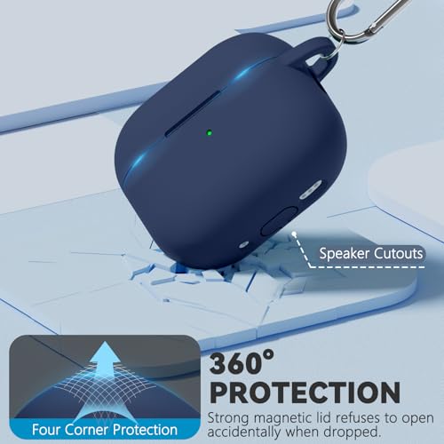 Image of Ljusmicker for AirPods 4 Case 2024 with Magnetic Lock,Blue