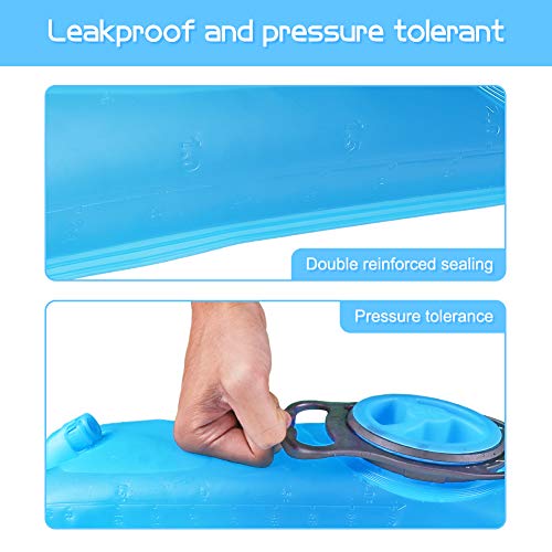 2L Hydration Bladder 2 Liter 70oz Water Bladder Reservoir Leak Proof Water Storage Bladder Bag with Insulated Tube, Hydration Pack Bladder Replacement for Backpacks Hiking Camping Running Biking