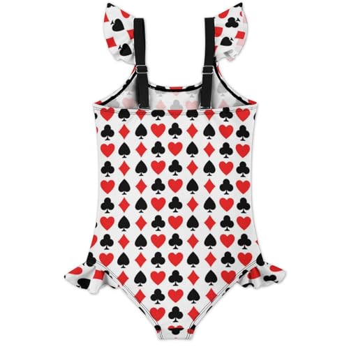 Image of Girls One Piece Swimsuit Polka Dots Ruffles Swimwear Bathing Suits 3-12 Years