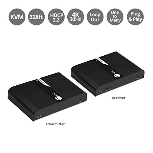 Siig 328Ft 4K@30 Hdmi Usb Kvm Extender Over Cat6 Cable, Local Hdmi Output, 2X Usb 2.0 Port, Support One Tx To Multi Rx Via Ethernet Switch, Near Zero Latency, Metal Housing (Ce-H25H11-S1) #TOP1