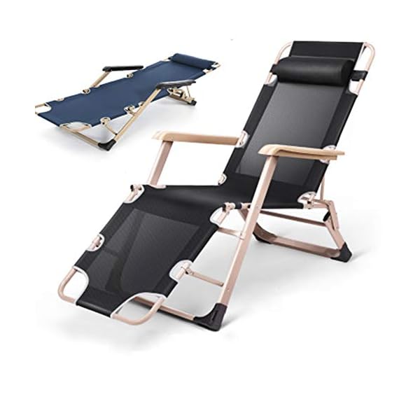 Lounge Chair, Garden Chair, Deck Deck Chair, Zero Gravity Outdoor Chair, Metal Shelf - Black