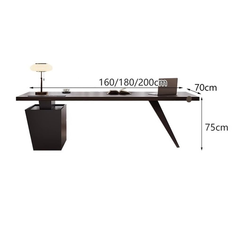 Nowoczesne, minimalistyczne biurko komputerowe z 2 szufladami, solidne do pisania gniazdkami elektrycznymi i portami USB Biurko do biura domowego(L)