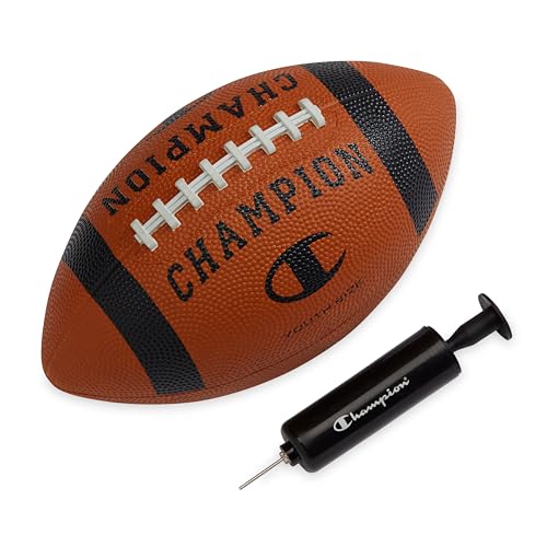 Champion Blitz Football (Youth, Classic/Black), All-Weather Football, Enhanced Grip, Durable