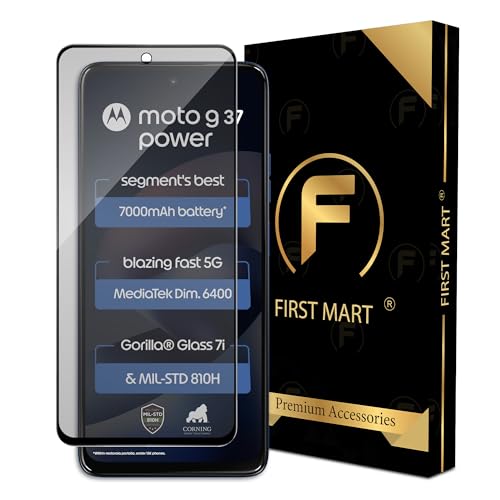Image of FIRST MART Military-Grade Matte Tempered Glass for Motorola G37 Power and Moto G37-9H Screen Protector, Anti-Glare Protection, Scratch-Resistant, Bubble-Free (1 Pack)