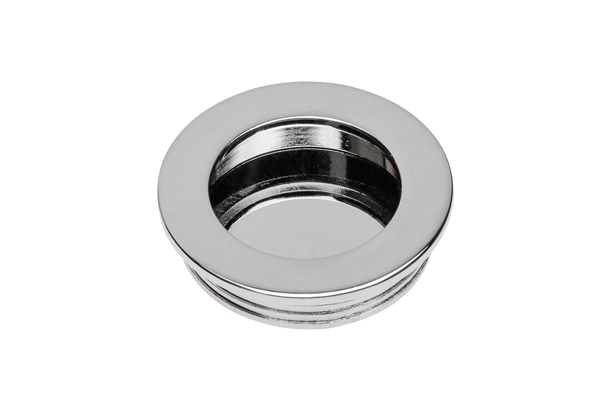 Gtv Chrome Recessed Flush Sliding Door Handle Pull Circle 40 X 35 X 10Mm
