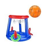 ➸Fiable y duradero: el aro de baloncesto inflable para piscina está hecho de PVC de alta calidad, que es resistente y duradero. Flota fácilmente en el agua después de inflarse.