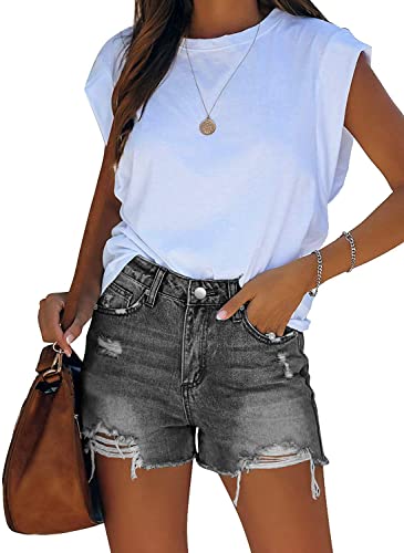 Image of CHICZONE Womens Mid-High Waisted Stretchy Denim Jean Shorts