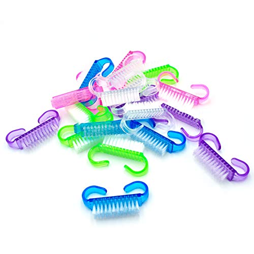 Handle Grip Nail Brush, 20 Pieces Hand Fingernail Brush Cleaner Scrubbing Kit for Toes and Nails Men Women (Multicolor)