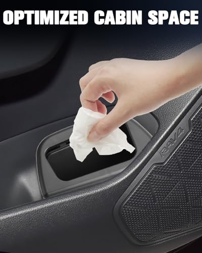 Image of Toyota RAV4 2025 Trash Can Bin with Lid for Door, Black ABS Plastic, Quart Size, Custom Fit for Driver Side Door Pocket (LE /SE /XLE Premium /Woodland /XSE /Limited) Accessories