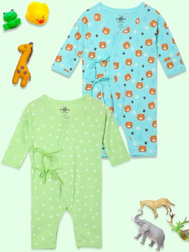 Image of The Mom Store Baby Romper Jabla Style Combo For Boys And Girls | Cotton | Soft Infant Bodysuit | Trendy Stylish Sleepwear For Newborn Baby | Printed | Unisex Comfortable Everyday Baby Wear