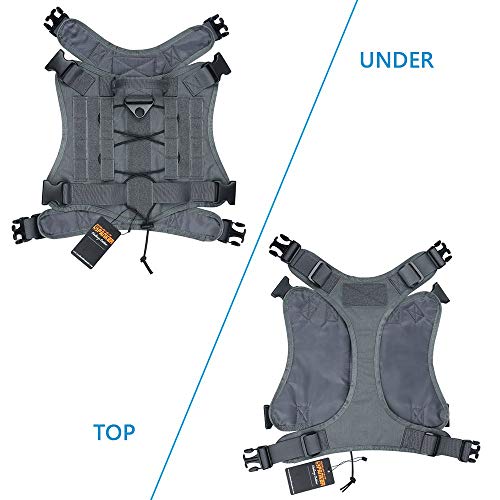 Excellent Elite Spanker Tactical Dog Harness Military Dog Harness Working Dog Vest Molle Adjustable Training Vest Patrol K9 Harness Large With Handle(Grey-M) #TOP3