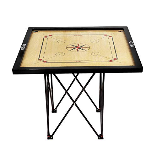 Image of GSI Superior Matte Finish Full Size Carrom Board with Coins Striker and Boric Powder for kids and adult, Beige (Large 32 inch)