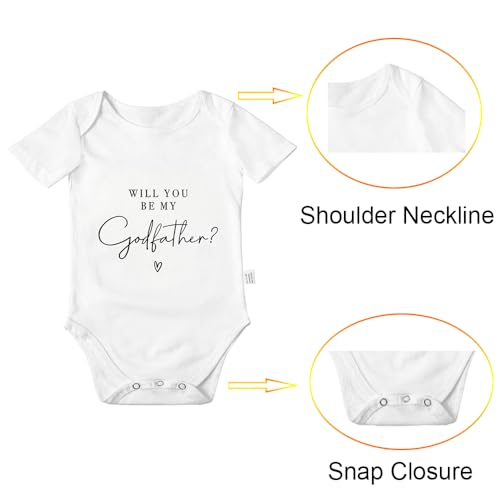 Will You Be My Godfather Bodysuits, Funny Baby Clothes, Boys Girls Infant Cotton Romper Jumpsuit Outfits 0-24 Months2