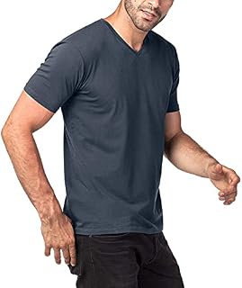 ASAS 2 Pack Men's Undershirts Premium Stretch Cotton Underwear Crew Neck & V Neck Shirts Super Soft Short Sleeve Undershirts Stretch Vests M05, M06