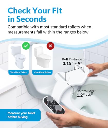 Image of CLEAR REAR Bidet Attachment for Toilet Seat - Non-Electric with Self Cleaning Dual Nozzles, Leak Proof Connectors, Adjustable Water Spray, Rear & Feminine Wash - Hygienic Bathroom Upgrades