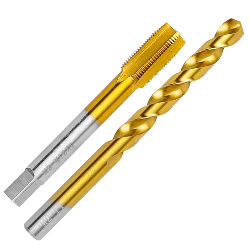 Image of M12x1.0 Tap and 11.0mm Drill Bit Kit, M2 HSS Metric Drill and Tap Set, Combination of Drill and Tap Kit for Metal