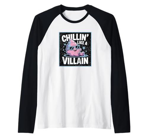 Chillin Like A Villain - Cono color Maglia con Maniche Raglan crema