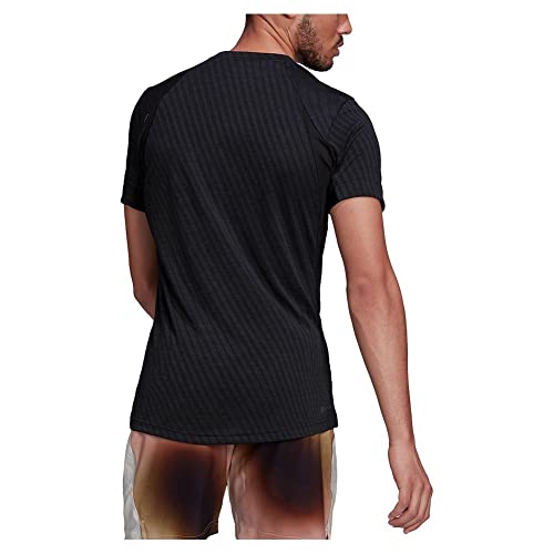 T-shirt de tennis Adidas Freelift noir S anti-remontée pour service sans gêne - 6