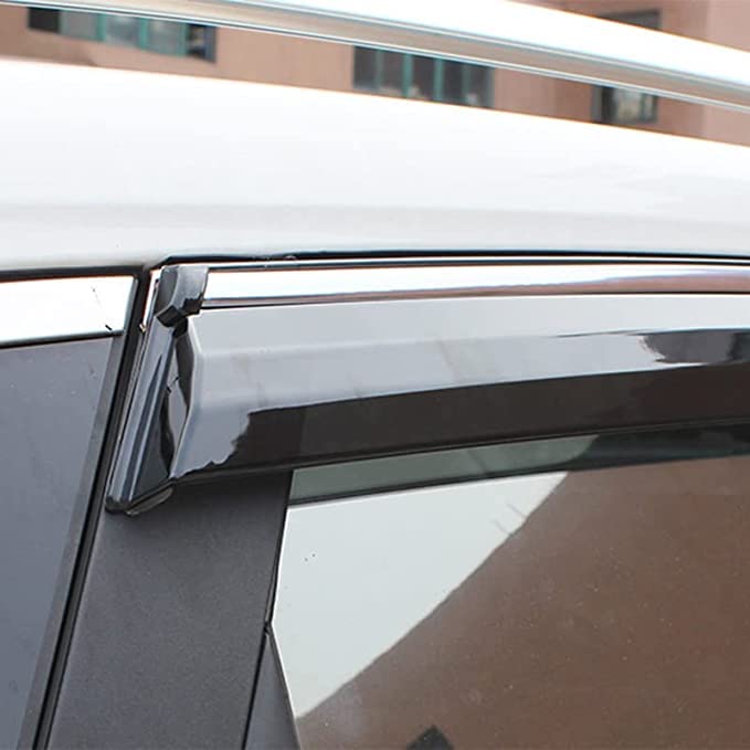 Deflectores De Viento CarJoy Para Peugeot 206 Y 206+ (2009-2013) – 4 Unidades, Acrílico Negro, Instalación Sin Taladros