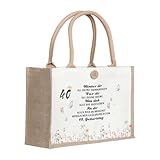 Nangua Geschenk zum 50. Geburtstag für Frauen, Jutesack - nachhaltige Einkaufstasche, Geschenk für Damen, Mutter, Freundin, Kollegin. (50)