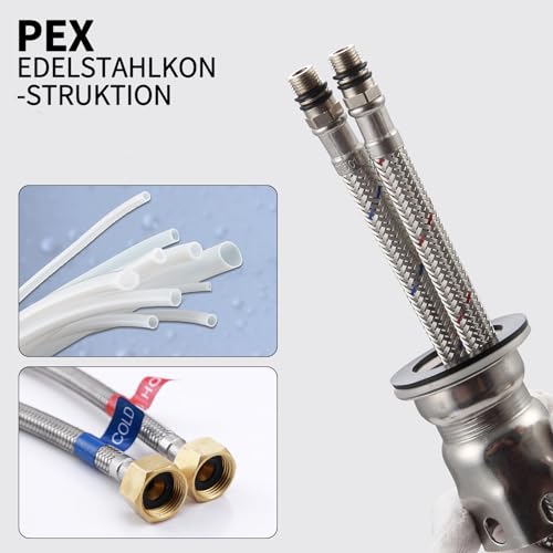 HOMELODY Wasserhahn Bad Schwarz Waschtischarmatur Armatur Waschbecken Eckig Badezimmer Mischbatterie Waschbecken Edelstahl Einhebelmischer Badarmatur