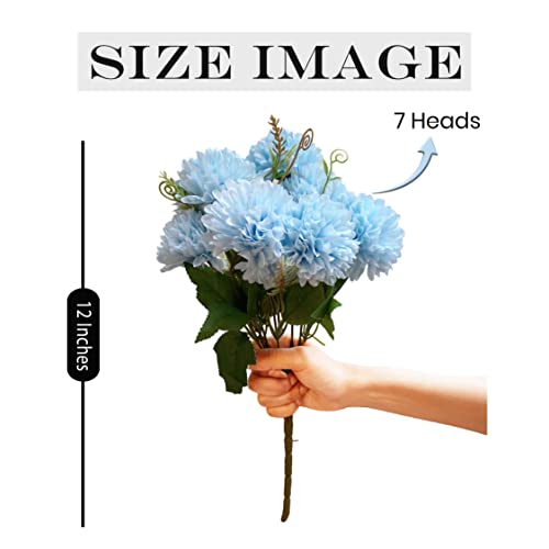 Image of Art Street Artificial Flower Bunch| Silk Blue Hydrangea Flower for Home| Bedroom, Living Room & Office Decoration |Christmas Day, New Year Set of 1 |11 Inch (Without Vase)