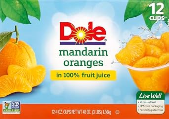 Dole Fruit Bowls Mandarin Oranges in 100% Juice Snacks, Gluten & Dairy Free, Bulk Lunch Snacks for Kids & Adults, 4oz (Pack of 24)