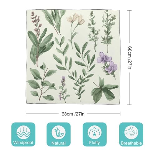 Silk Scarves, Green Sage Leaves Printed Silk Scarves,soft Silk Scarves,versatile Silk Scarves,thin And Easy to Carry Silk Scarves2