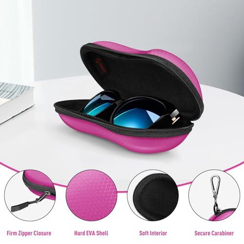 Image of FINTIE Sunglasses Case, Hard EVA Shell Shockproof Sport Glasses Case with Metal Carabiner Travel Zipper Eyeglasses Holder