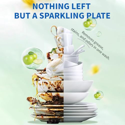 Lavastoviglie Foglie 200 Pezzi Pastiglie Lavastoviglie Potente Pulizia Sgrassare Pulizia E Sbiancare Sapore Verde Mela - 4