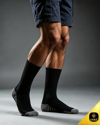 Image of ONKE Seamless Athletic Work Socks for Men Heavy Duty Boot Max Cushion Crew