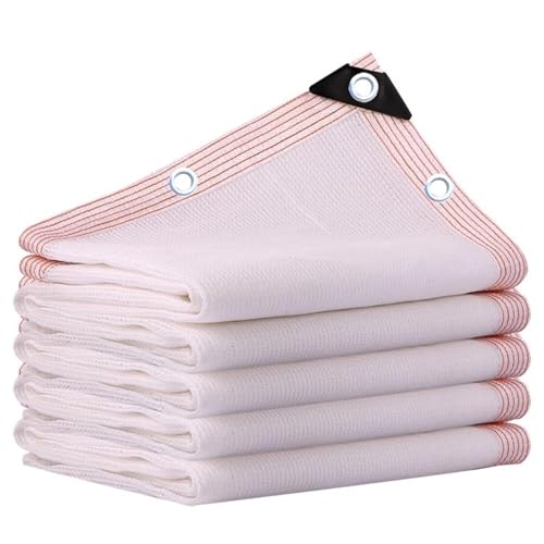 Tela de sombra blanca 75% de protección UV, lona de malla duradera para plantas, garajes, patios y perreras, tela al aire libre con ojales (16.4 x 19.8 pies)